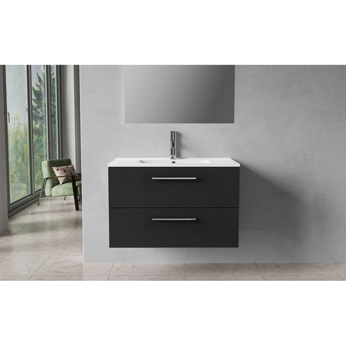 Milano underskab m/vask 80 cm matsort